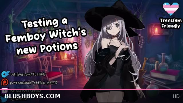 Femboy Witch Tries New Magic Potions in NSFW ASMR Yaoi Session