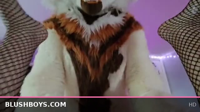 Furry Femboy in Fullsuit Bent Over and Roughly Strap-On Fucked