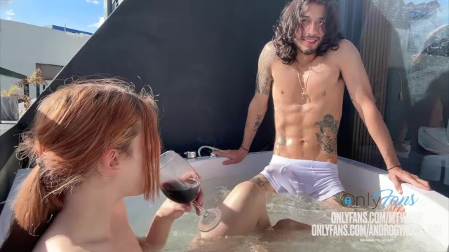 Flashing my dick to my friend in the jacuzzi leads to hot, steamy action
